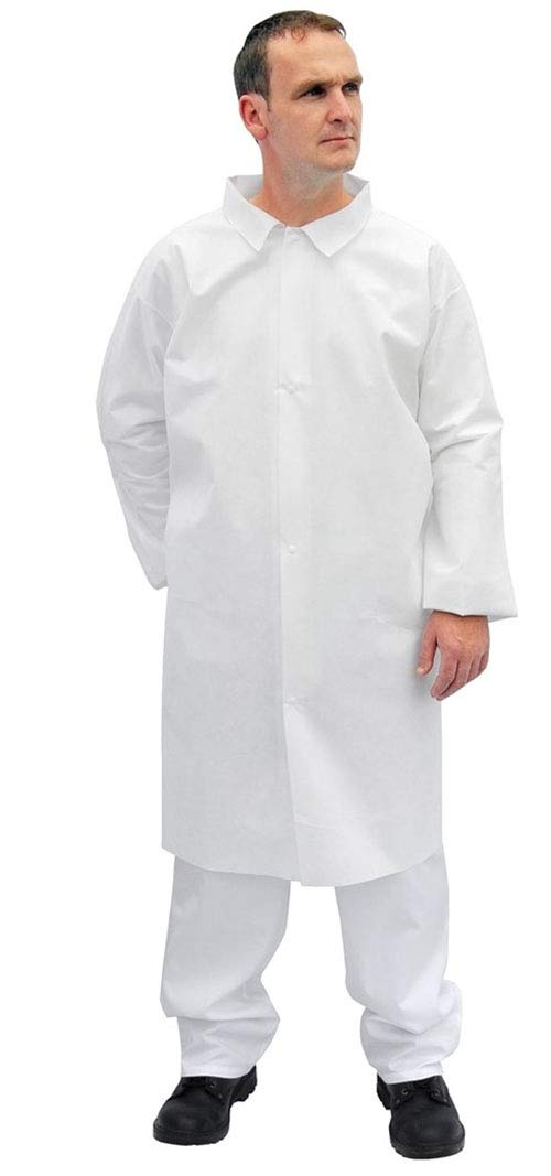 Elastic Snaps, 4 Pockets, No Size. XL Coat Lab Microporous White Wrists