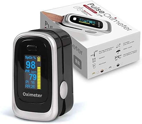 Accuracy OLED Finger Pulse Monitor with Lanyard and Storage Case, Accurate Blood Oxygen Saturation Tester, Heart Rate Pulse Test Monitor with PI Respiration Rate Monitor with for Adult Children
