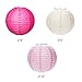 Pink and White Party Decorations Supplies Paper Lanterns Tissue Paper Pom Poms Dot Garland Kit for Wedding Birthday Bachelorette Baby Shower for Girls 19Pcs