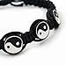 Avalaya Black/White 'Yin Yang' Cotton Wristband - Adjustable