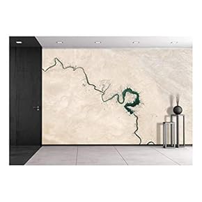 Aerial View of Long River - Removable Wall Mural | Self-Adhesive Large Wallpaper - 66x96 inches
