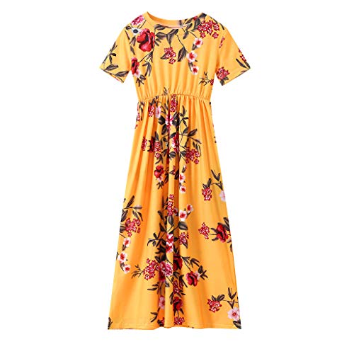 Girls Floral Flared Pocket Empire Waist Maxi Dress Elegant Holiday |  Desertcart Guyana