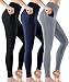 ATHLIO Women’s Yoga Pants High-Rise Tummy Control w Hidden/Side Pocket, A1 Pocket 3pack(ylp38) – Black/Navy/Stone, Medium [Size 8-10_Hip39-41 Inch]thumb 1