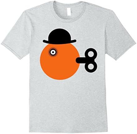 Mens Orange Clock Funny Horror Shirt Medium Heather Grey