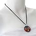 Chuvora Hand Blown Venetian Murano Glass Multi-Colored Red Blue Yellow Round Pendant Necklace, 18-20 inches