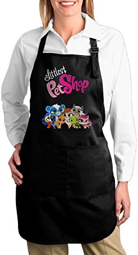Littlest Pet Shop Adjustable Bib Chef Kitchen Aprons With Pockets Black