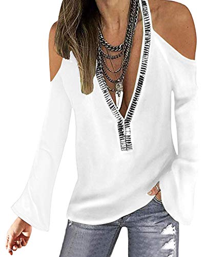 cold shoulder sparkly tops