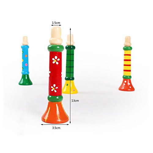 image for Sealive Kids Wooden Musical Instrument Toy Trumpet Colorful Originalit