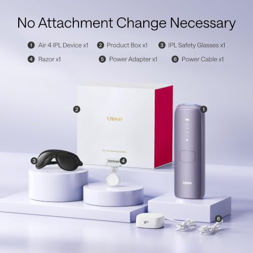 Ulike Air 4 IPL Hair Removal Device with Bikini Razor, Ice-Cooling Permanent Hair Reduction for Women and Men, USHR Mode, Nearly Painless At-Home Hair Removal in 10 Minutes