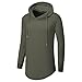 Aiyino Mens Hipster Hip Hop Classic Pullover Long Hoodie Sweatshirts Jacket XL Army Green