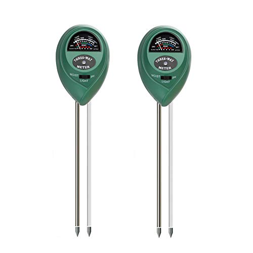 SUNNIOR Soil PH Meter, 2 Pack 3-in-1 Plant Soil Tester Kit with PH, Light & Moisture Acidity Meter Tester Great Plants Care Tool for Farm, Lawn, Flowers, Vegetable Indoor/Outdoor (No Battery Needed)