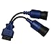 XTOOL OBD2 6 Pin and 9 Pin Truck Cable Diagnostic Cable Sett Cummins Inline 5 for Launch X431 PS2 - Blue