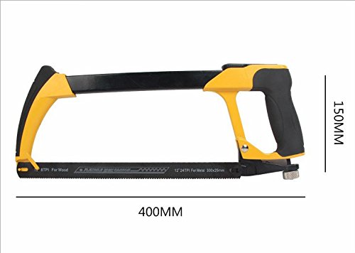 Handsäge Pathonor Bügelsäge Säge Bogensägen Metallsäge Multifunktionssäge HSS 12-Zoll DIY Multi Geeignet für Holz arbeiten, Küche, Glas, Fliesen, Holz, Metall, Kunststoff （Enthält 3 Ersatzklingen)