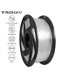 Filamento flexible de TPU para impresoras 3D, 0.069 in, el color es claro, precisión +   0.002 in, peso neto 2.2 lbs