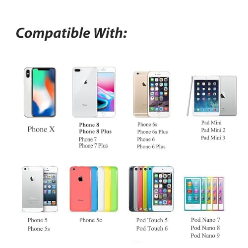 i Phone Charger [MFi Certified] Travel Home Wall Charger and a Charging Cable Compatible with i Phone 14, 13, 12, 11, i Phone SE, X, 8, 7, 6, 5, i pad Mini, pod Touch, and i pods (5 Feet)