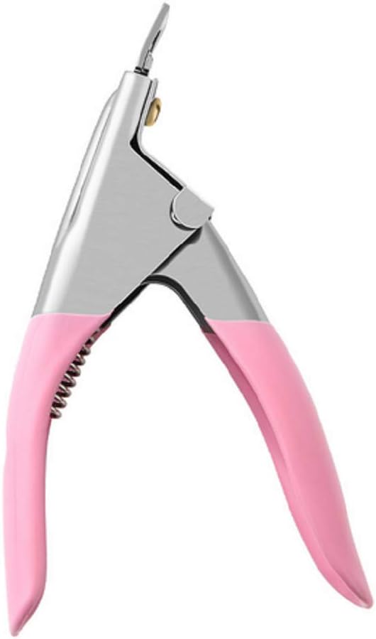 UhatPink Acrylic UV Gel False Nail Tip Clipper Cutter U-Shaped Fingernail Scissors Professional Nails Art Manicure Tool (Style A)