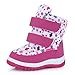 CIOR Fantiny Toddler Winter Snow Boots for Boy and Girl Outdoor Waterproof with Fur Lined Little Kids U118WXZ011,Pink,25