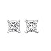 Princess cut Diamond Stud (IGI Certified (0.70ct & up) ScrewBack 14K from (0.04ct - 2.00ct, Clarity-I3)