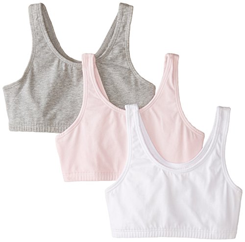 UPC 646007373626, Fruit of the Loom Big Girls&#39; Cotton Built-Up Sport 3 Pack, Grey Heather/Bittersweet Pink/White, 36(Pack of 3)