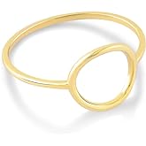 Gelin Open Circle Karma Ring in 14K Solid Gold | Yellow Gold Statement Ring for Women | Dainty Jewelry | Sizes 5 to 9