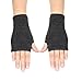 Women Dark Gray Acrylic Fingerless Elastic Mitten Knitted Gloves Pair