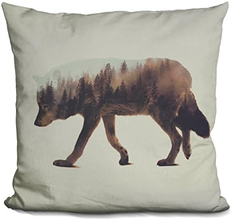LiLiPi The Wolf Norwegian Woods Decorative Accent Throw Pillow