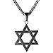 U7 Men Black Star of David Necklace Pendant Jewish Jewelry with 22 Inch Chain