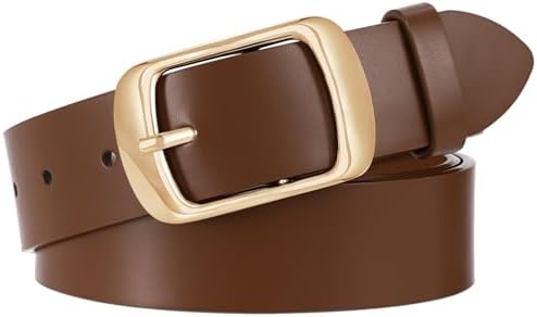 SUOSDEY 2 Pack Womens Genuine Leather Belts, Waist Belt with Pin
