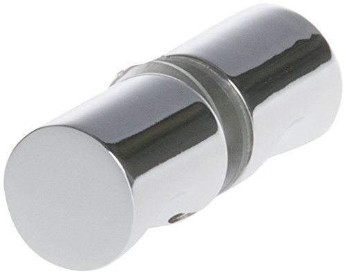 Glass Com SK2 C Coppia di Pomoli a Sezione Cilindrica, Cromo Lucida, 30 mm