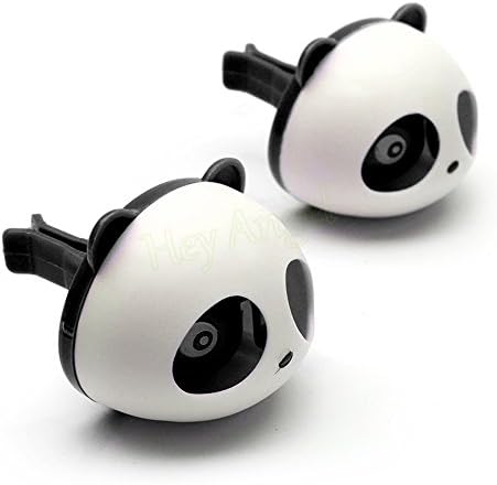 Yosa 2pcs Cute Car Auto Vent Outlet Panda Eyes Air Freshener Perfume Fragrance Flavour Diffuser Air Cleaner (black)