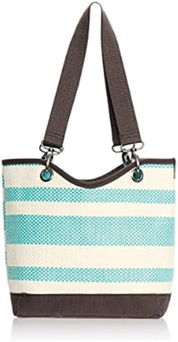 Thirty-one bags Canvas Crew Mini Turquoise Straw Stripe