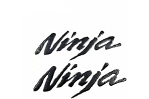 XIDAODIT Motorcycle 3D Emblem Badge Decal Tank Wheel Ninja Sticker for Ninja 250R 300R ZX6R 636 ZX10R Z800 Z1000 ZX7R 9R ZX12R ZX14R (Black)