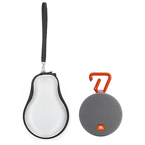 Hard Case Travel Carrying Storage Bag for JBL Clip 2/JBL Clip 3 Wireless Bluetooth Portable Speaker. Fits USB Cable - Silver