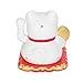 Set of 2 Small White & Gold Happy Beckoning Fortune Happy Cats Maneki Neko Solar Toy Home Decor Business Part Gift ~WPYST
