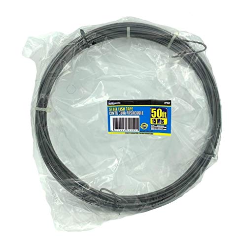 BRUFER 72152 Fish Tape for Electric or Communication Wire Puller 50-feet - Without Case, Steel Tape only