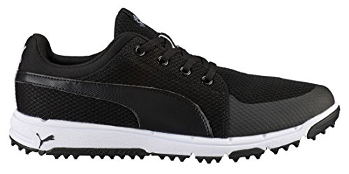 PUMA Men's Grip Sport Golf Shoe, Black/White, 11 Medium