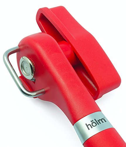 UPC 638845093941, hölm Kitchen Collection Professional Ergonomic Smooth Edge, Side Cut Manual Can Opener. Kitchen Cans, Lid Lifter with Easy Turn Design and Soft Grips Handle - Red