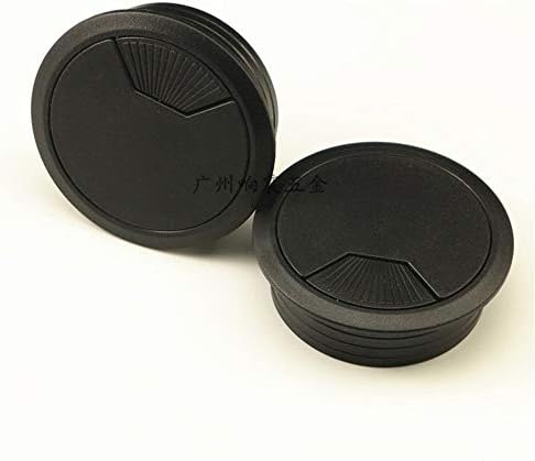 FYH shop Cord Cable Hole Cover Wire hole cover computer desk desktop wire clean exit black round dustproof (3pcs), opening 50mm