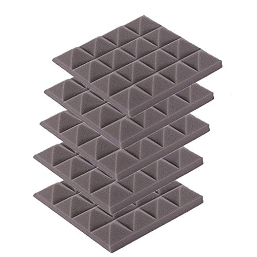 Puyujin 5Pcs Acoustic Panels Studio Foam Sound Proof Panels Nosie Dampening Foam Studio Music Equipment Acoustical Treatments Foam (Gray)