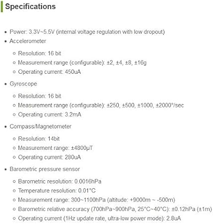 Amazon Com 10 Dof Imu Sensor C Inertial Measurement Unit Motion Position Height Temperature Monitor Mpu9255 Bmp280 Lower Power Consumption Xygstudy Computers Accessories