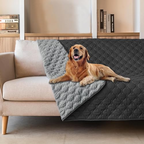 SLEEPHEAD®Waterproof Sofa Covers Double-Sided Dog Bed Covert Sofa Couch Furniture Protector for Kids Children Dog Cat, Reversible (52x82 Inch (Pack of 1), Dark Grey/Light Grey)