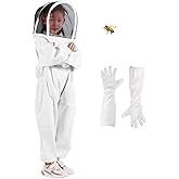 Kids Bee Suit and Gloves, Kids Breathable Beekeeper Outfit Beekeeping Suits for Kids, Child's Bee Suit, Bee Suit for Kids
