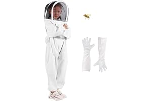BEEXTM Kids Bee Suit and Gloves, Kids Breathable Beekeeper Outfit Beekeeping Suits for Kids, Child's Bee Suit, Bee Suit for Kids