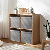 DTOWER 15 x 15 x 15 Inches Folding Storage Cube Footrest Stool,for Bedroom and Living Room,Folding Toy Box Chest with Memory Foam Seat,4 Pcs/Set Folding Seat Foldable Storage Organizer (4pc Grey)