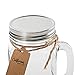 6 Pack - Vintage Mason Jar Mugs with Chalkboard Labels and Tin Lids, Mason Mugs with Handles for Weddings, Candle Jars, Party Favors, 16oz, by California Home Goods