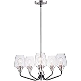 Maxim Goblet-5 Light Chandelier-23 Inches Wide by 12.25 inches high-Black/Satin Nickel Finish