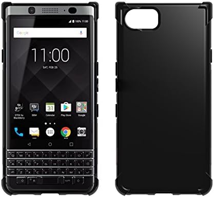 BlackBerry KEYone Case,GTDA Flexible Slim TPU Shock Absorption Anti-Scratch Clear Back Cover Protective Case for BlackBerry KEYone,Black