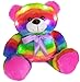 The Noodley Light Up Rainbow Teddy Bear Stuffed Animal LED Plush Night Light Sleep Toy for Girls Birthday (16 inch)