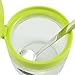 Small Sugar Bowl, Newness Clear Glass, Stainless Steel and Plastic Sugar Bowl with Lid and Sugar Spoon for Home and Kitchen, 7.09 Ounces(210 Milliliter), Green