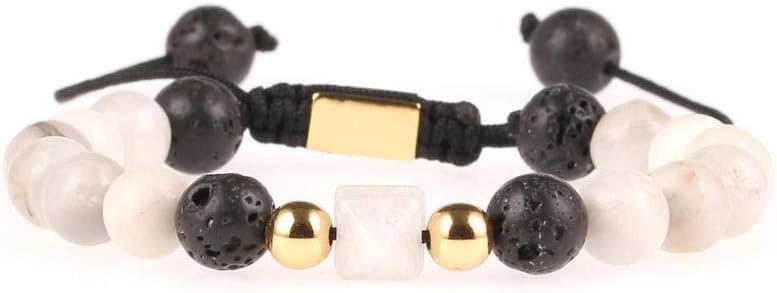 wangzz Woven Bracelet Fashion Accessories Punk Wind Gold Word Energy Cone Stone Pull Woven